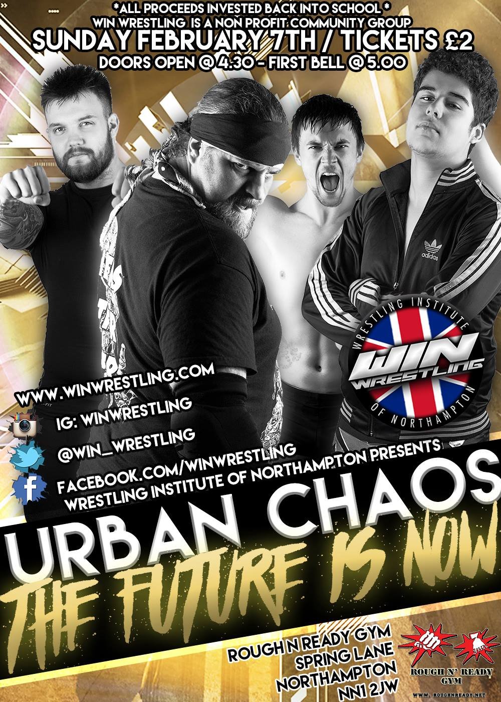 Urban Chaos the Future is now poster featuring the man known as Fowler, Dean Graves, Ross Lee and Kid Max